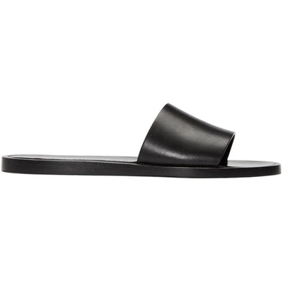 Shop Common Projects Woman By  Black Leather Slide In Sandals In 7547 Black