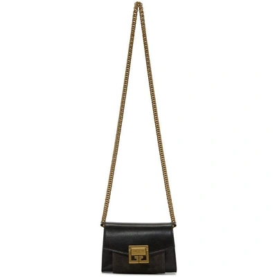 Shop Givenchy Black Nano Gv3 Shoulder Bag Pouch