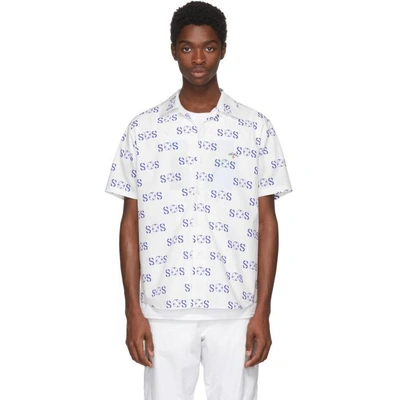 Shop Noah Nyc White Short Sleeve Sos Shirt In White/print