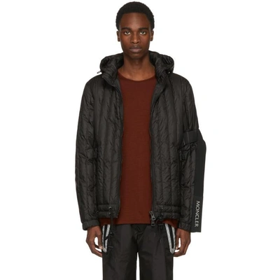 Shop Moncler Black Banach Zip-up Hooded Jacket
