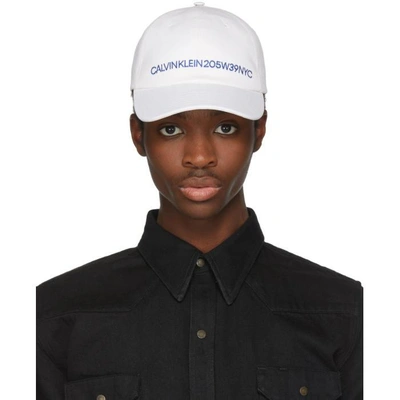 Shop Calvin Klein 205w39nyc White Logo Cap In White 101