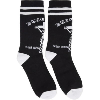 Shop Ktz Black & White Jesus Socks