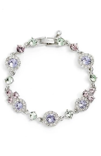Shop Givenchy Pastel Crystal Bracelet In Rhodium/ Pastel Multi