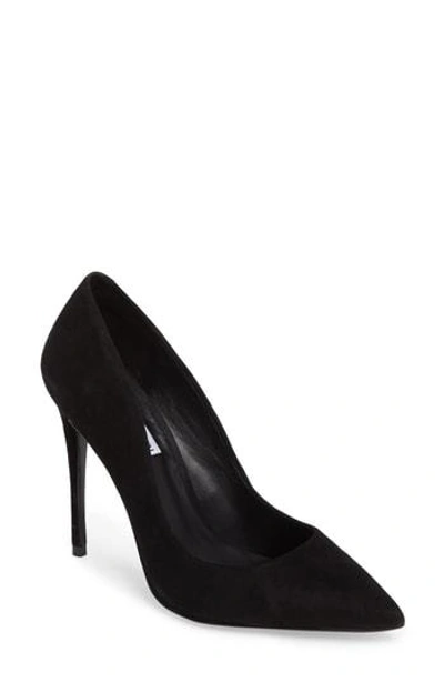 Shop Steve Madden Daisie Pointy-toe Pump In Black Suede