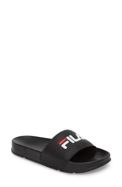 Shop Fila Drifter Slide Sandal In Black/ Red/ White