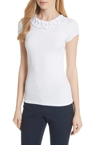 Shop Ted Baker Bow Trim Tee In White