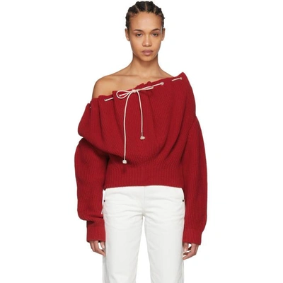 Shop Calvin Klein 205w39nyc Red Drawstring Sweater