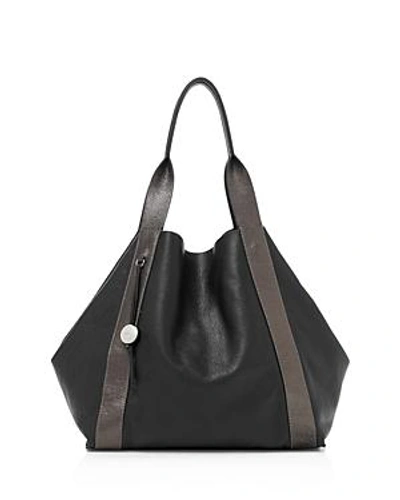 Shop Botkier Baily Reversible Leather Tote In Black Multi/gold