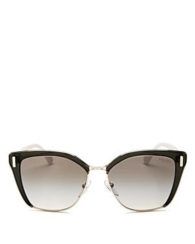 Shop Prada Women's Mirrored Square Sunglasses, 56mm In Transparent Gray/pale Gold/gray Silver