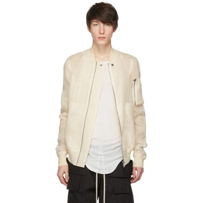 Rick Owens Off-white Flight Bomber Jacket In 21 Natural | ModeSens 