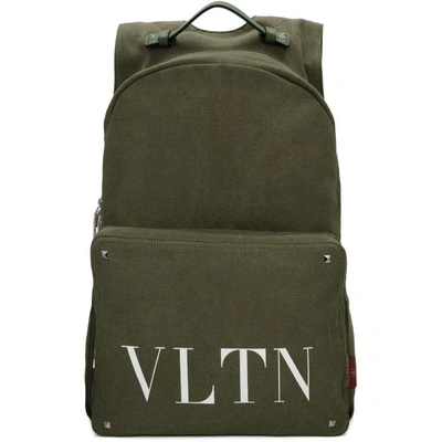 Shop Valentino Green  Garavani 'vltn' Backpack