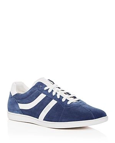 Hugo Boss Men's Rumba Suede Lace Up Sneakers In Blue | ModeSens