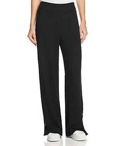 Shop Aqua Side-snap Wide-leg Pants - 100% Exclusive In Black