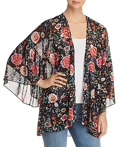 Shop Kim & Cami Floral-print Flutter Kimono