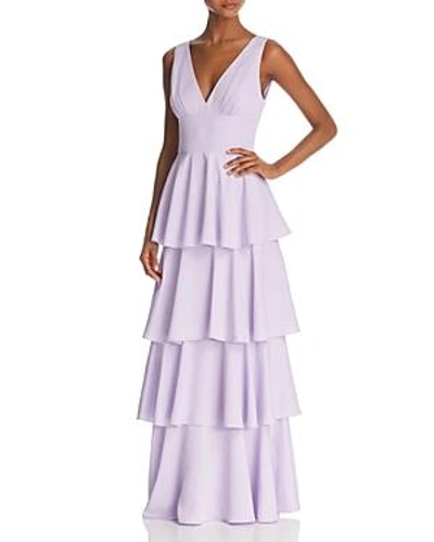 Shop Nicole Miller Sleeveless Tiered Gown - 100% Exclusive In Lilac