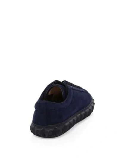 Shop Stuart Weitzman Coverstory Suede Sneakers In Navy