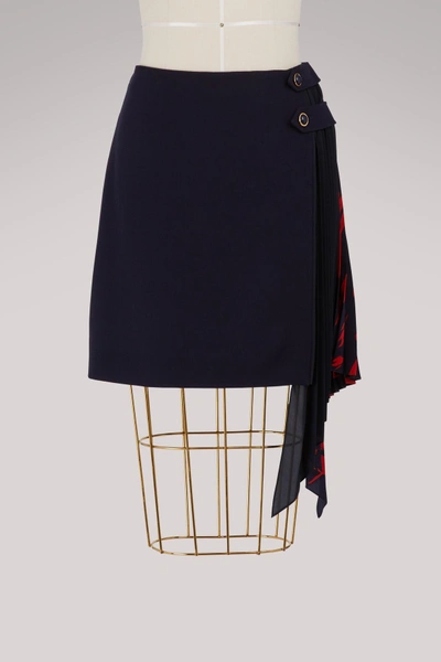 Shop Givenchy Tiger Mini Skirt In Navy Red