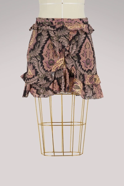 Shop Isabel Marant Xugy Ruffled Skirt In Rosewood