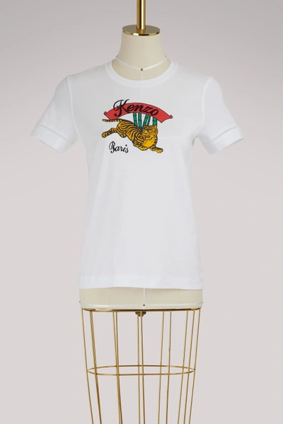 Shop Kenzo Cotton Tiger Archive T-shirt In Blanc
