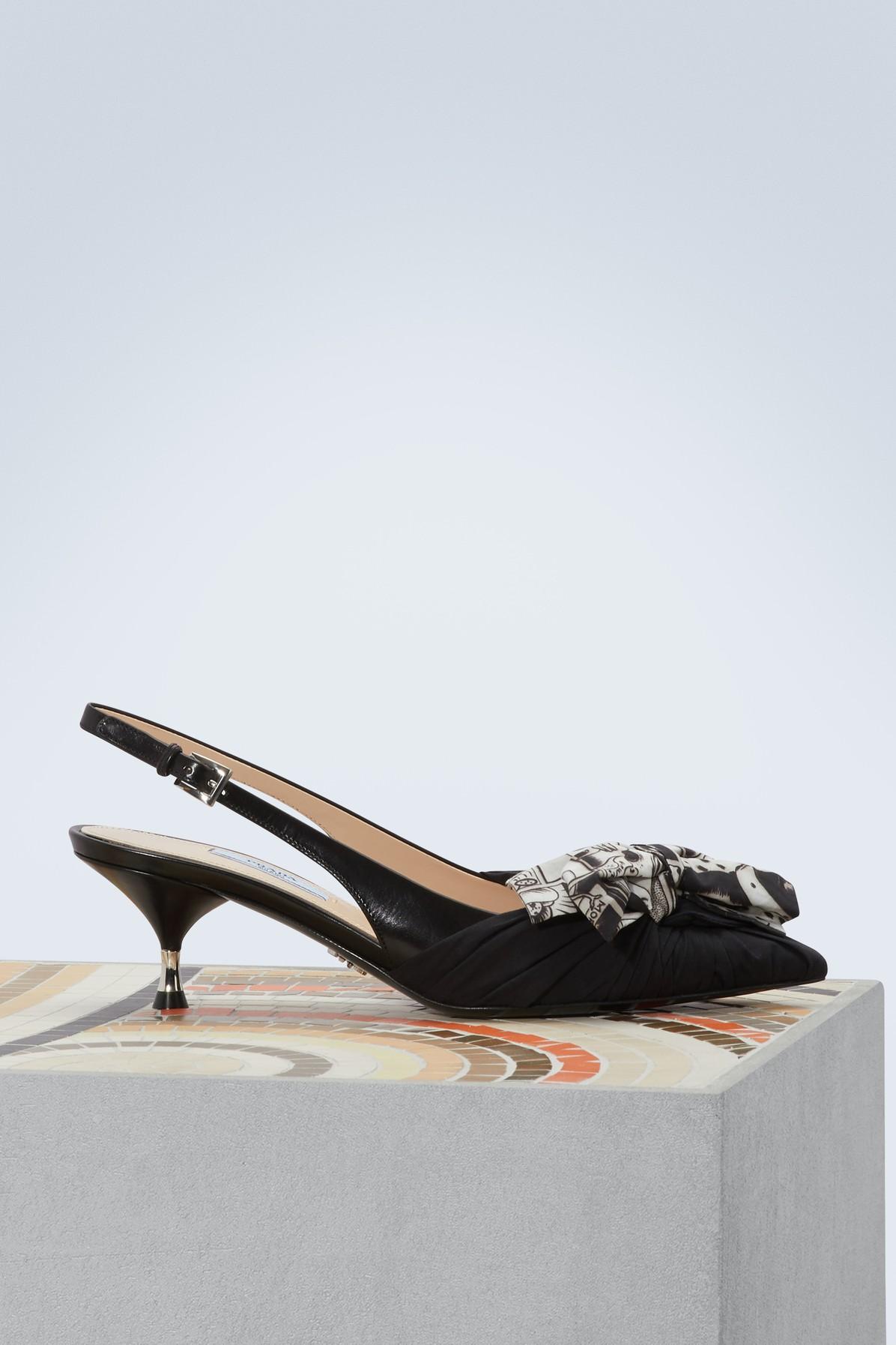 prada bow slingback pump