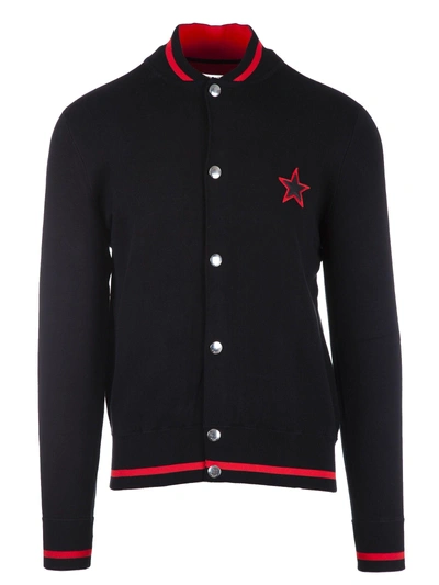 Shop Givenchy Star Motif Cardigan In Black