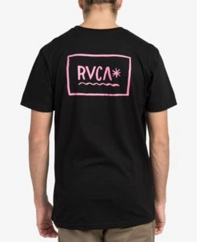 Shop Rvca Men's Squig Logo-print T-shirt In Black