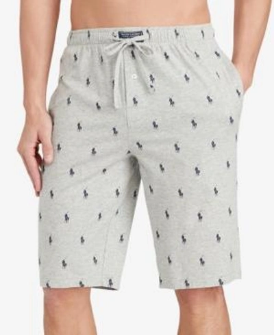 Shop Polo Ralph Lauren Men's Cotton Logo Pajama Shorts In Andover Heather