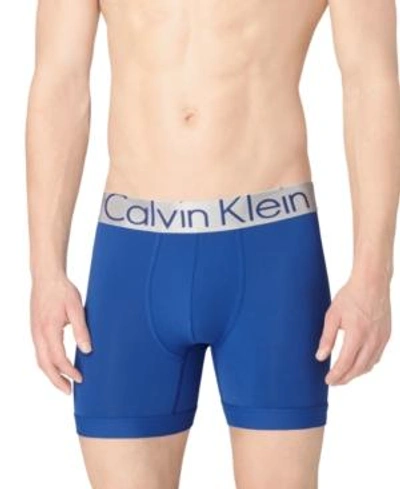 Shop Calvin Klein Men's Underwear, Steel Micro Boxer Brief U2719 In Dark Midnight