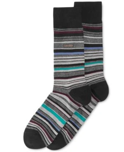 Calvin Klein Multistripe Emblem Socks In Black