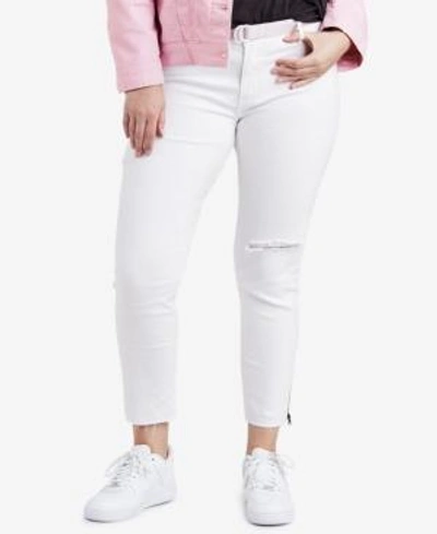 Shop Levi's Plus Size 711 Cotton Skinny Ankle Jeans In White
