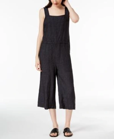 Shop Eileen Fisher Organic Linen Cropped Jumpsuit, Regular & Petite In Denim