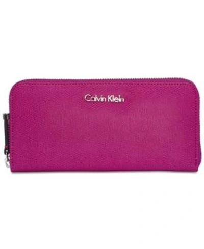 Shop Calvin Klein Zip-around Wallet In Magenta