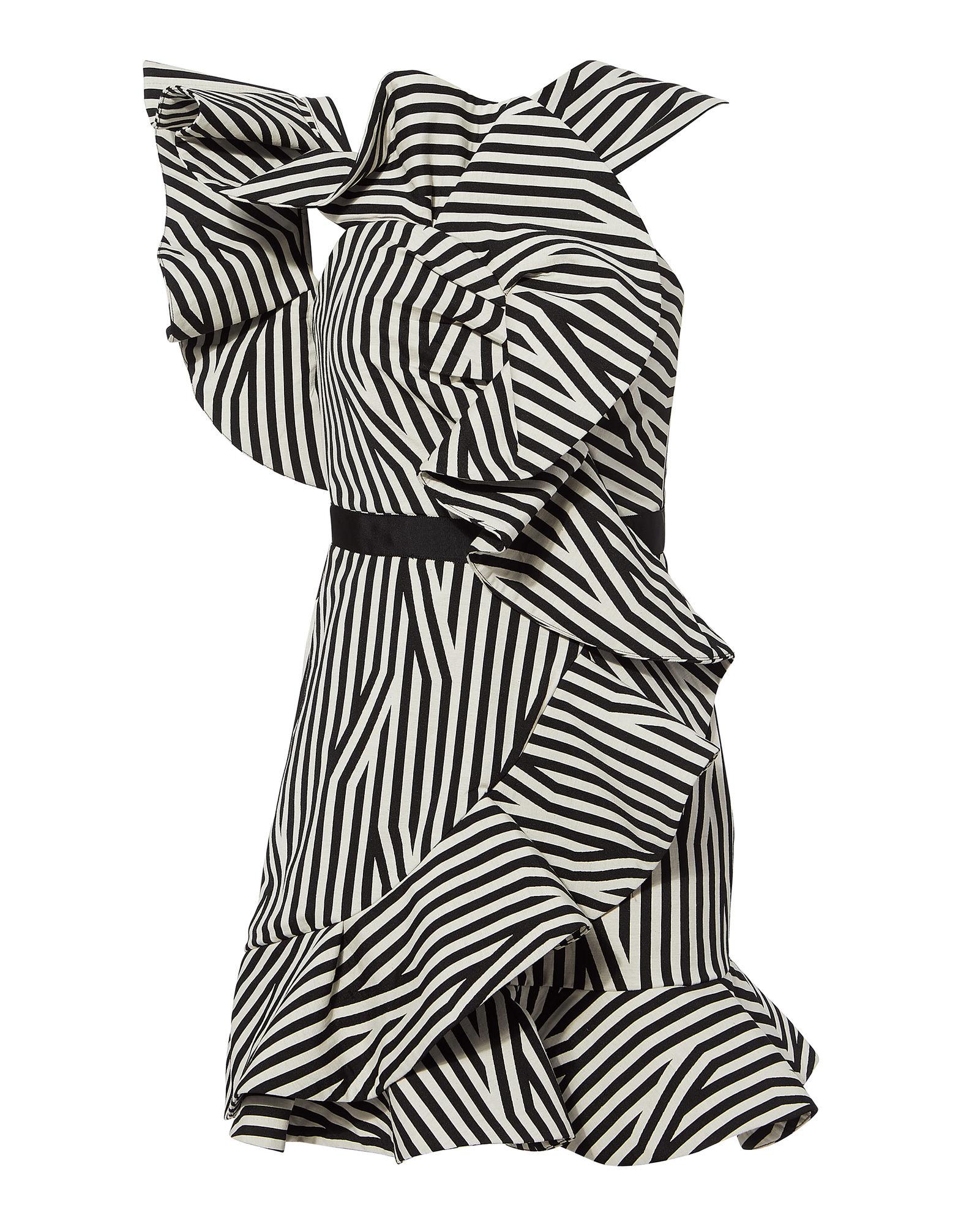 self portrait monochrome ruffle dress