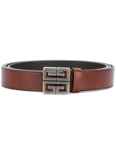 Shop Givenchy 4g Long Belt In Brown