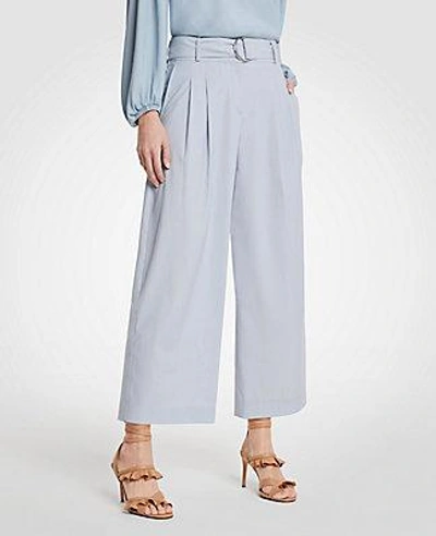 Shop Ann Taylor The Petite Pleated Wide Leg Marina Pant In Pale Blue Ice