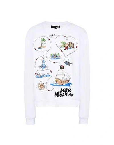 Shop Love Moschino Sweatshirts In White