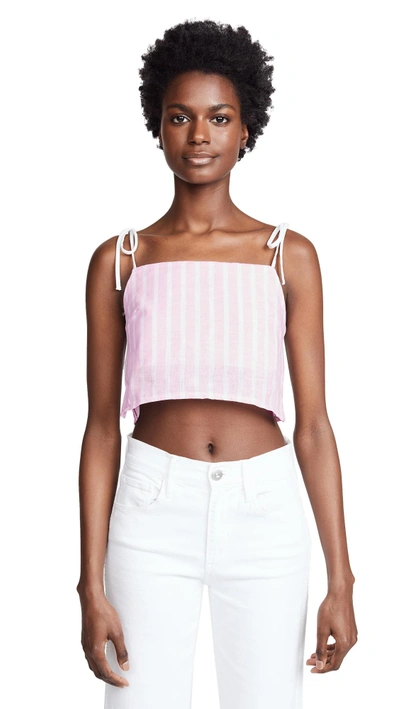 Shop Donni Tini Top In Pink Stripe With White