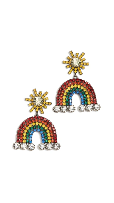Shop Elizabeth Cole Rainbow Earrings In Tropical