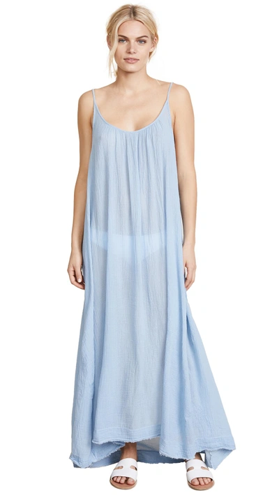 Shop 9seed Tulum Maxi Dress In Chambray