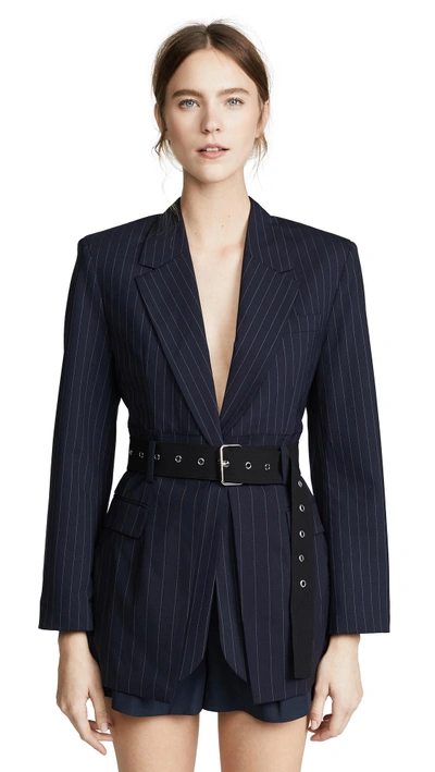 Shop 3.1 Phillip Lim / フィリップ リム Tailored Jacket With Deconstructed Waist In Navy/ivory