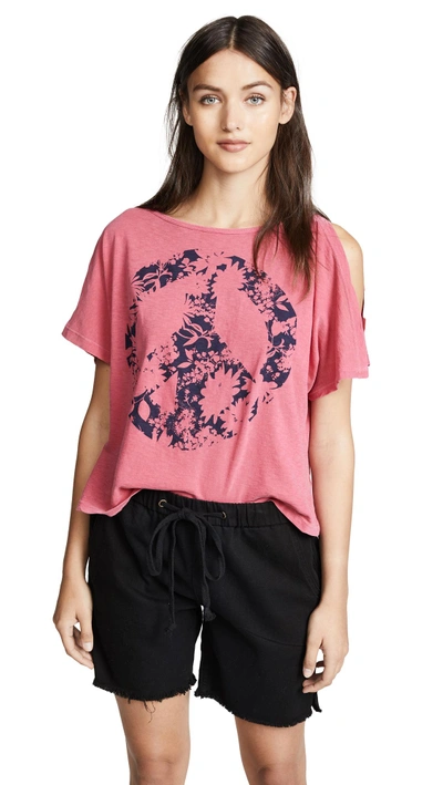 Shop Sundry Peace Tee In Pigment Hibiscus