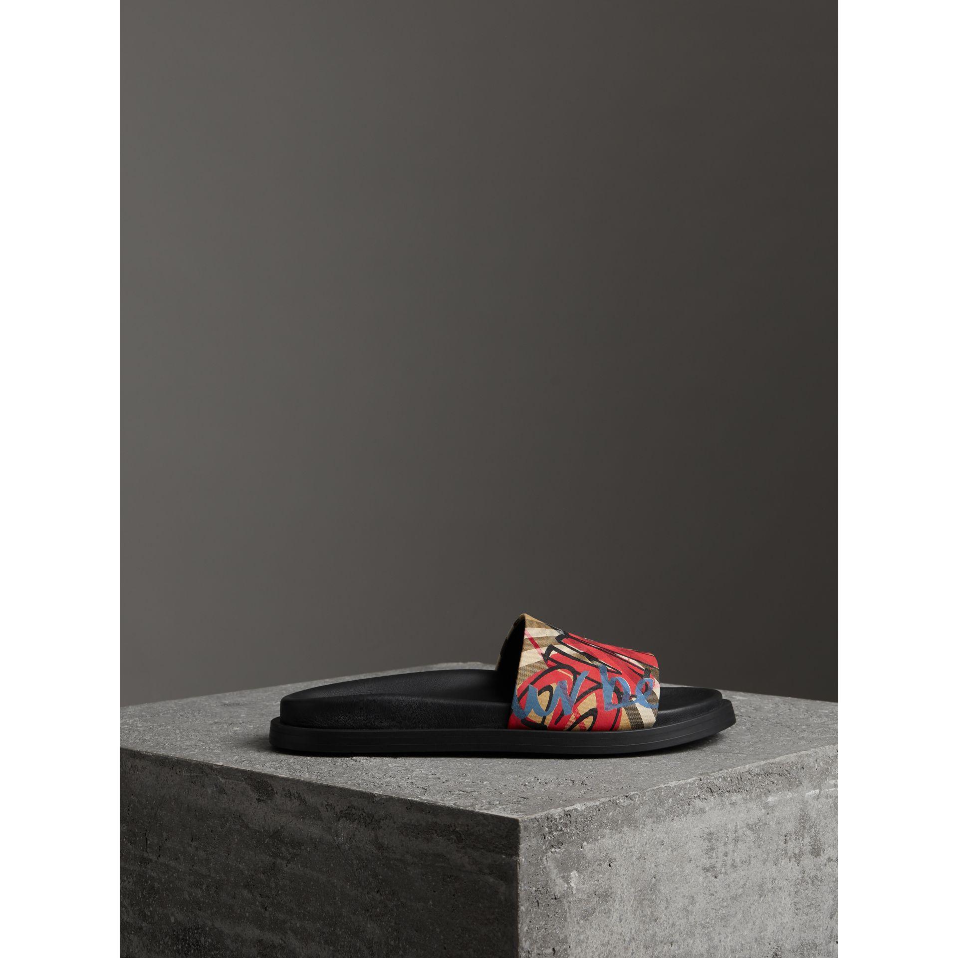 burberry graffiti slides
