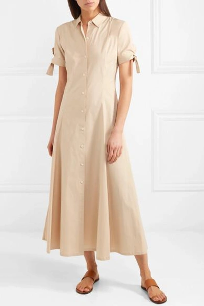 Shop Theory Stretch-cotton Midi Dress In Cream