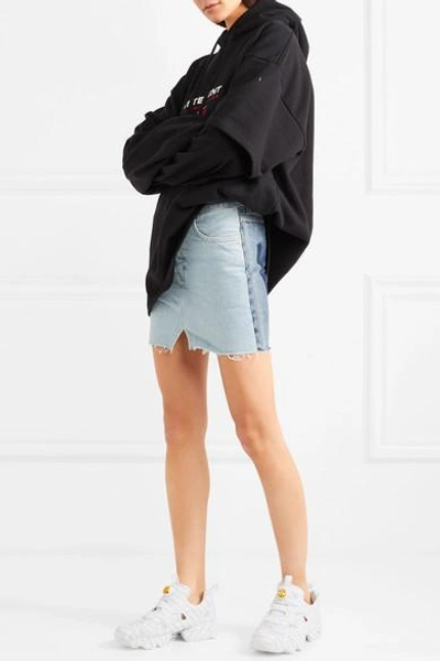 Shop Vetements + Levi's Patchwork Denim Mini Skirt In Light Denim