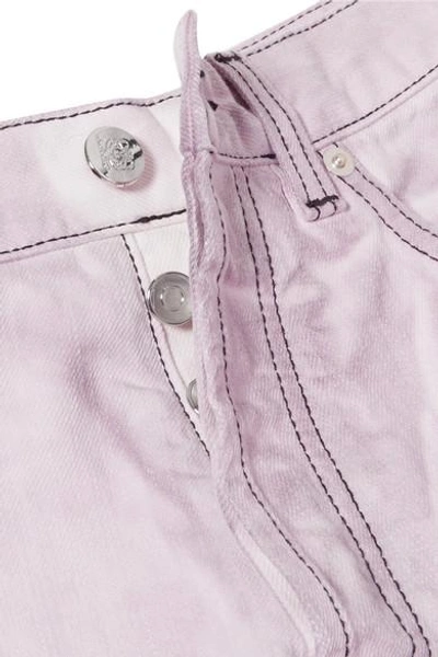 Shop Loewe Tie-dyed High-rise Straight-leg Jeans In Lilac