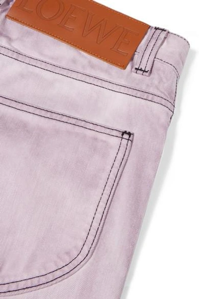 Shop Loewe Tie-dyed High-rise Straight-leg Jeans In Lilac