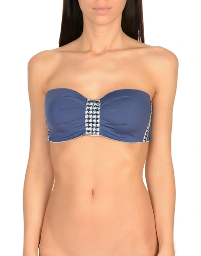 Shop La Perla Bikini Tops In Dark Blue