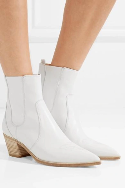 Shop Gianvito Rossi Austin 45 Leather Chelsea Boots In White