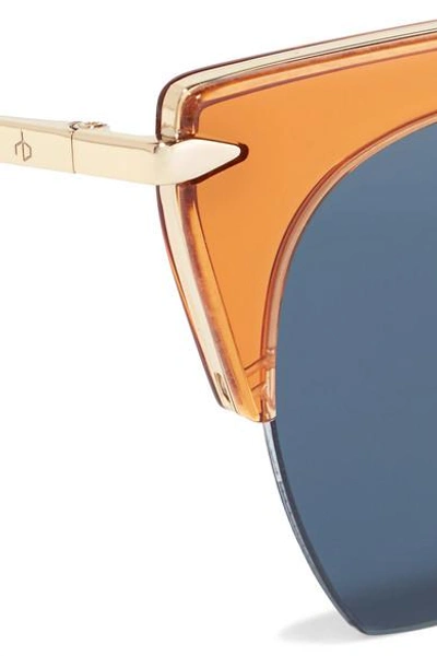 Shop Rag & Bone Cat-eye Acetate And Gold-tone Sunglasses In Orange