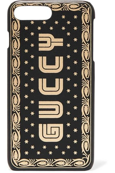 Shop Gucci Printed Leather Iphone 7 And 8 Plus Case In Black